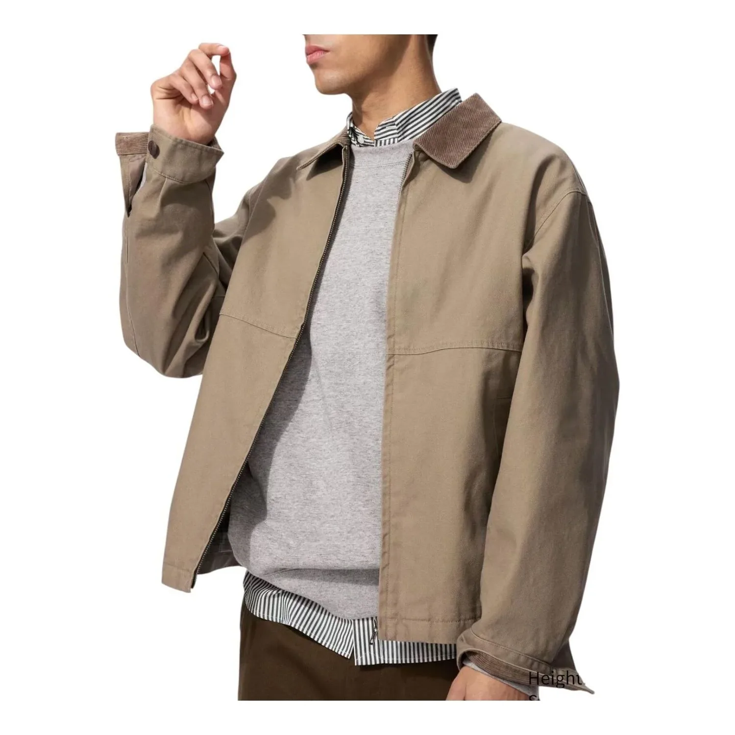 Короткая блузон на молнии UNIQLO, коричневый