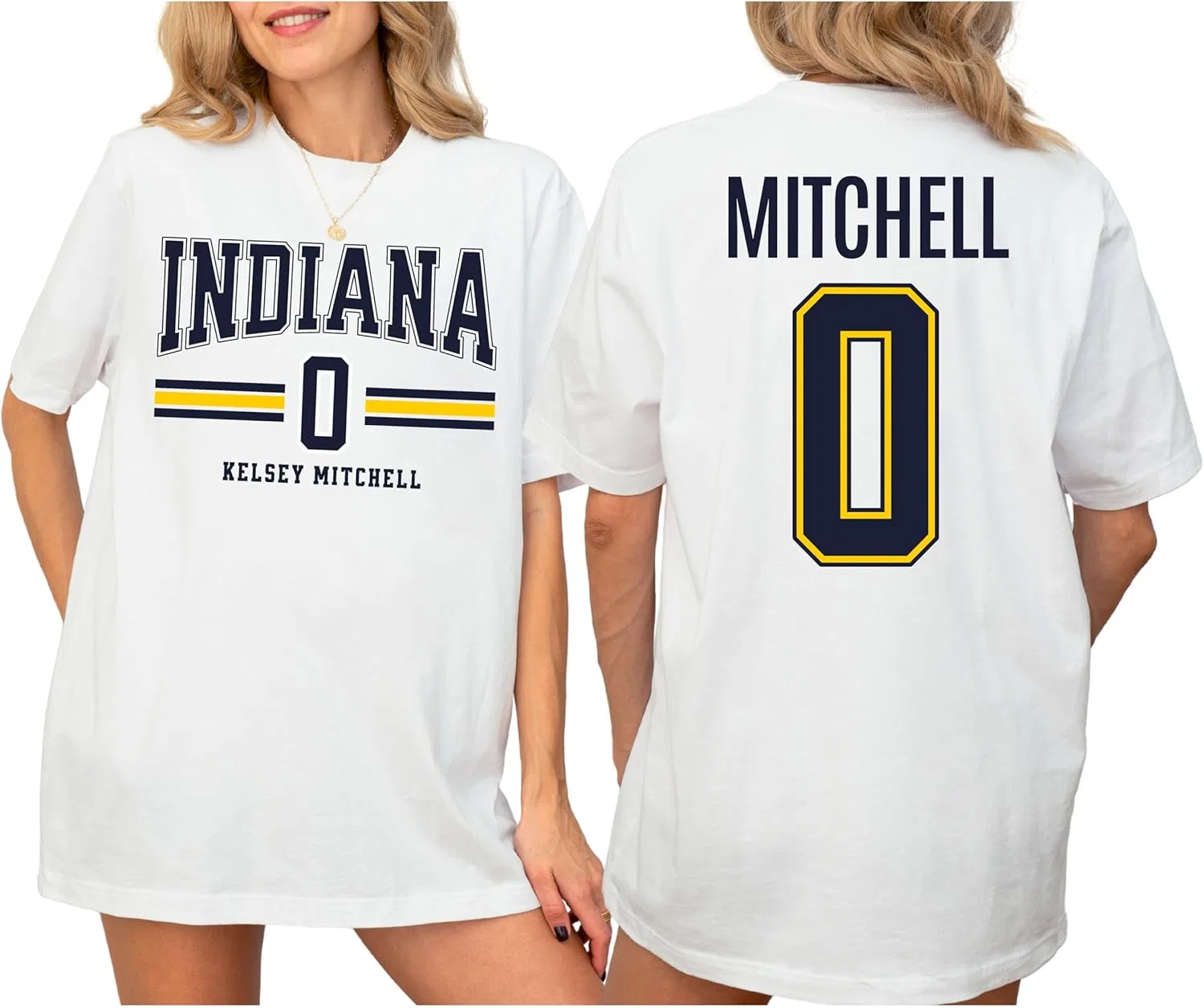 Футболка Kelsey Mitchell 0 Indiana Basketball | Ретро фан-джерси | Одежда Indy Pro Hoops | Унисекс Bella Canvas GENERIC, белый