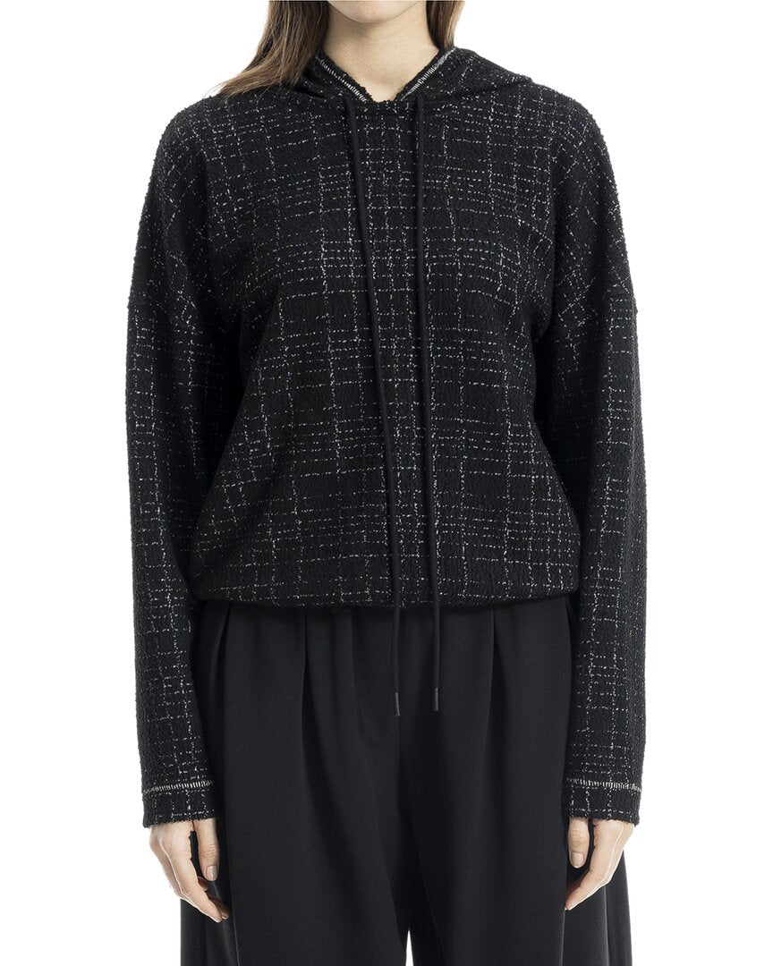 

Худи Max Studio из трикотажа с жаккардовым узором, черный