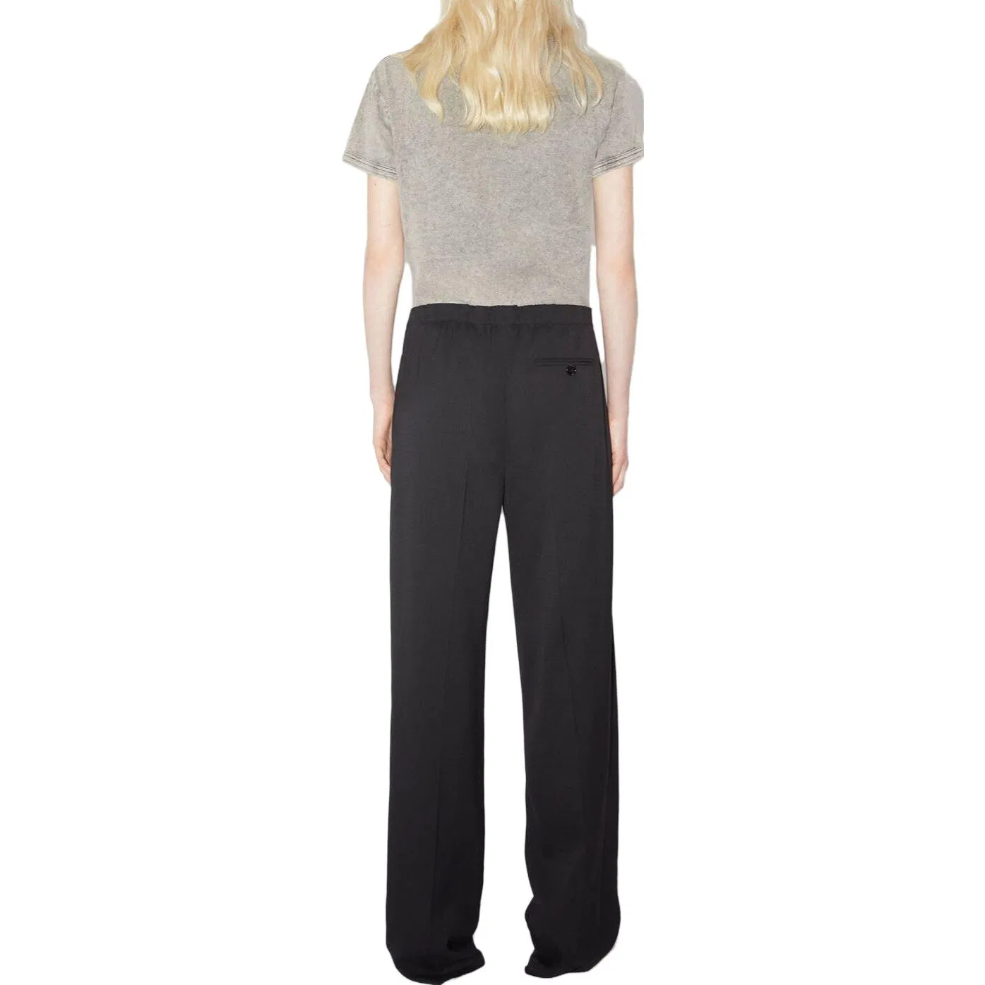 Брюки повседневные женские black, умеренно широкие Acne Studios — фото 4