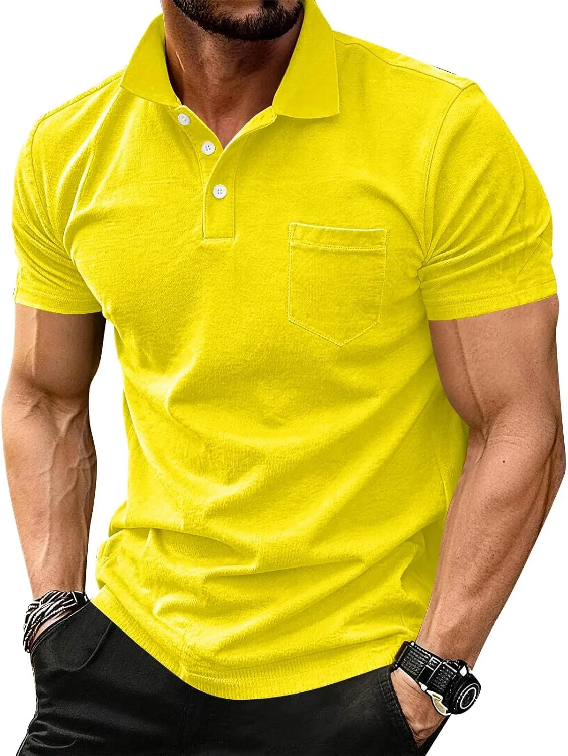 

Мужская поло-рубашка Henley с коротким рукавом Dry Fit
