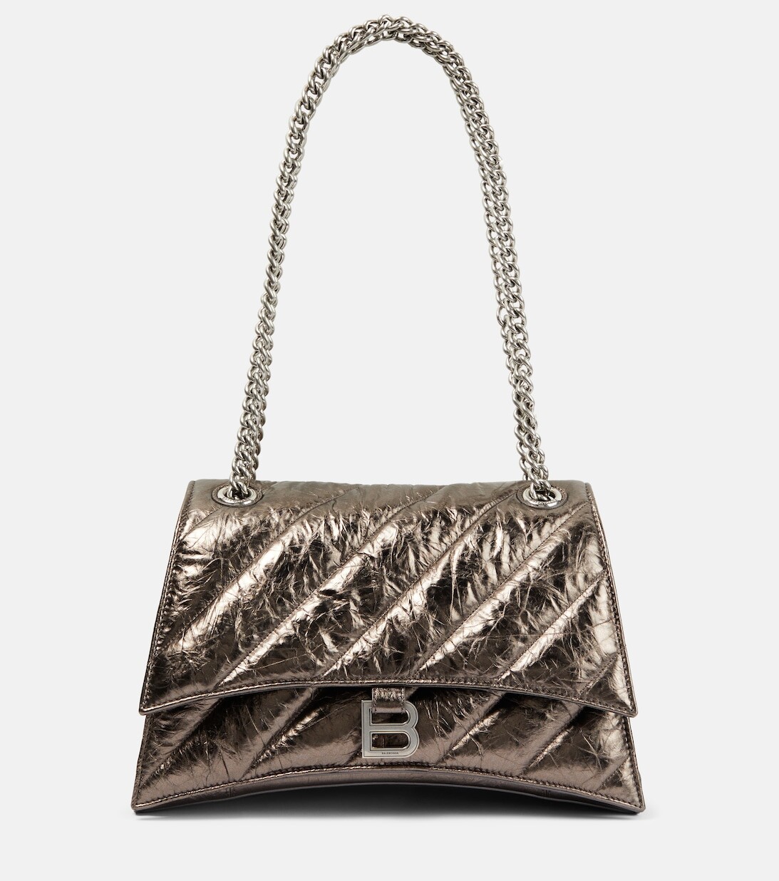 

Сумка через плечо из кожи Crush Balenciaga, коричневый