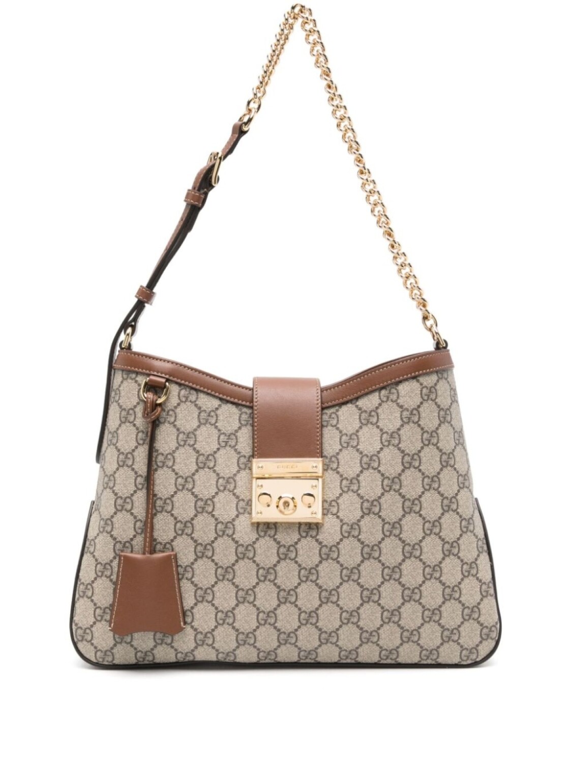 

Сумка на плечо Gucci Padlock среднего размера, нейтральный цвет