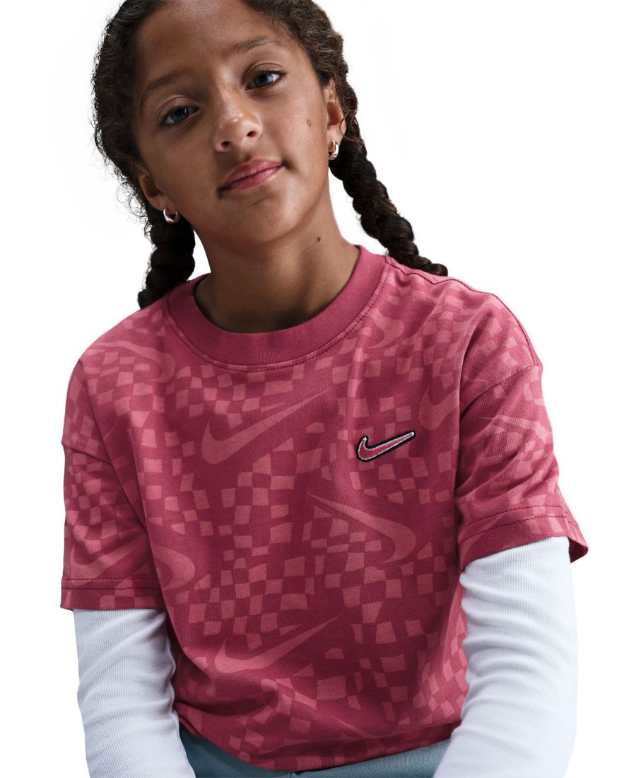 Спортивная футболка свободного кроя для девочек 7-16 лет Nike, Sweet Beet — фото 3