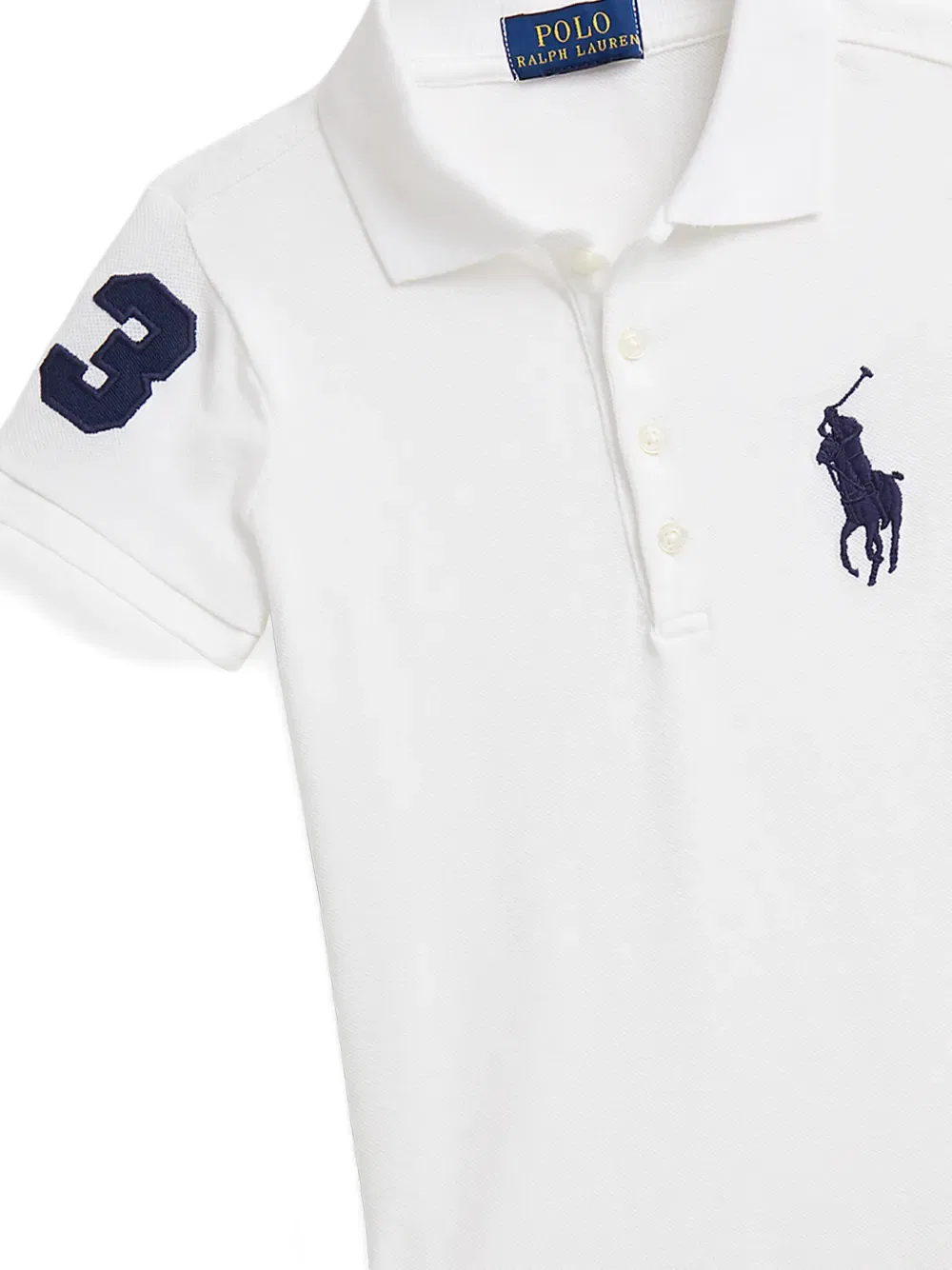 Платье с плиссировкой и логотипом Polo Ralph Lauren Kids, белый — фото 4