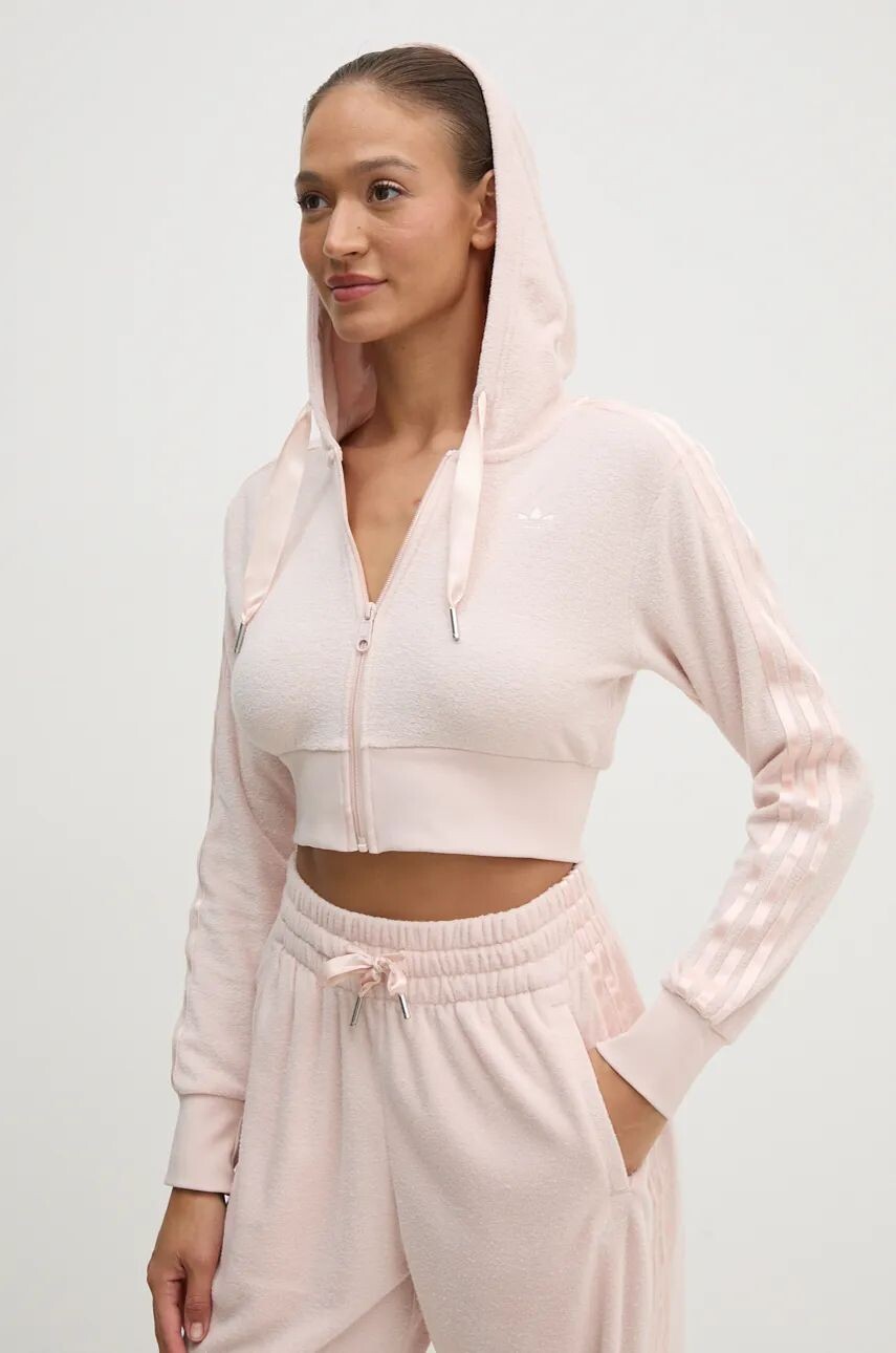 

Короткая худи на молнии adidas Originals Femme Galore, розовый