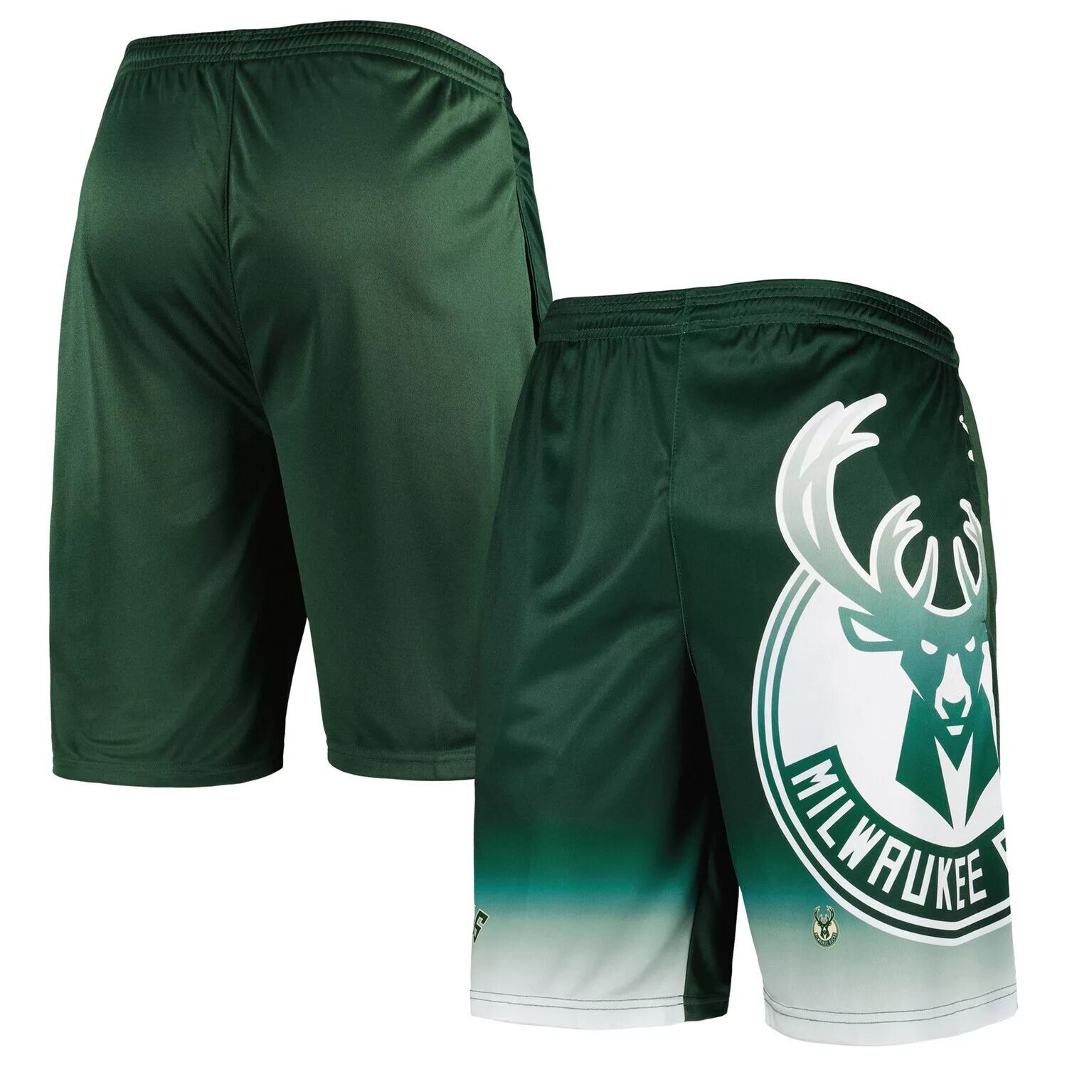 

Мужские фирменные зеленые шорты с рисунком Hunter Milwaukee Bucks Fanatics