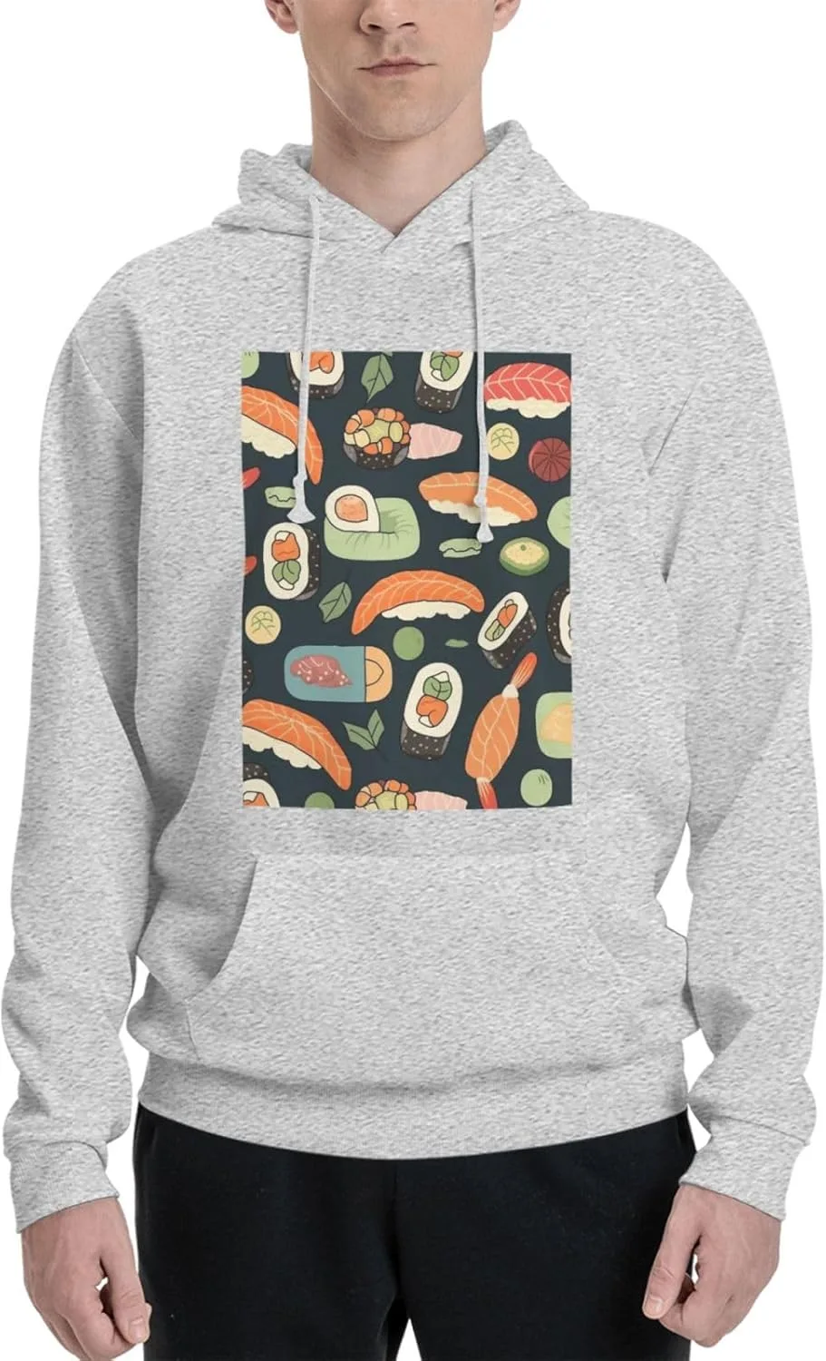 

Мужская толстовка с капюшоном из флиса с принтом суши LKWSCGHM