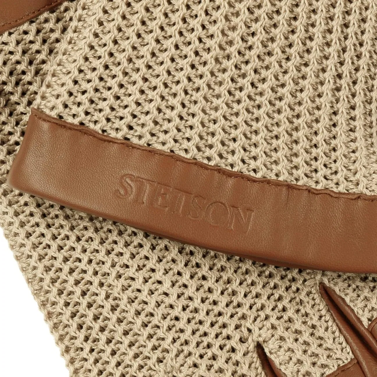 Мужские кожаные перчатки Stetson Nappa & Knit весна-лето Stetson, Beige / Brown — фото 3