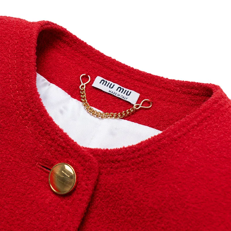 Куртка женская Red, crew neck MIU MIU — фото 4