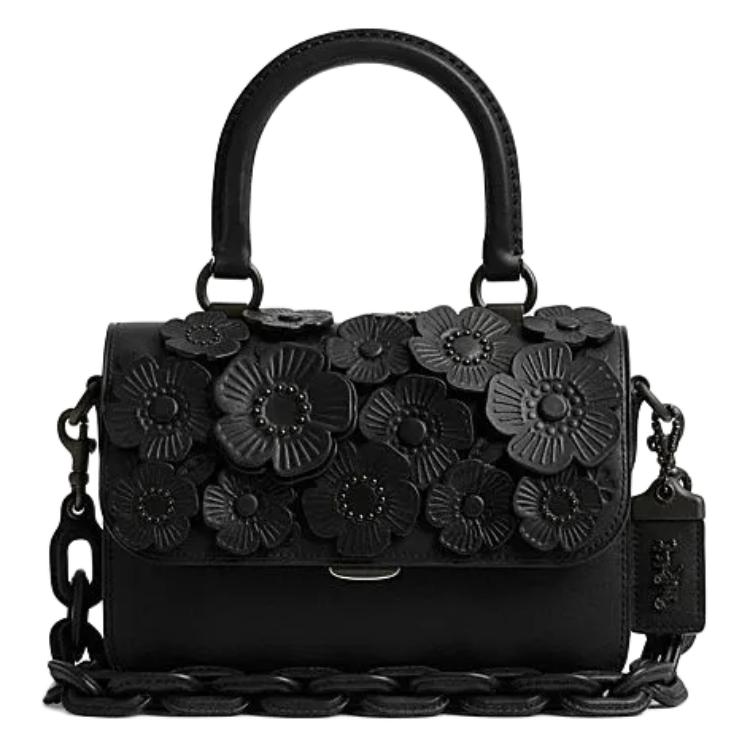 

Кожаная наплечная сумка Rogue Cow, кроссбоди, дамская сумка Trumpets черный COACH