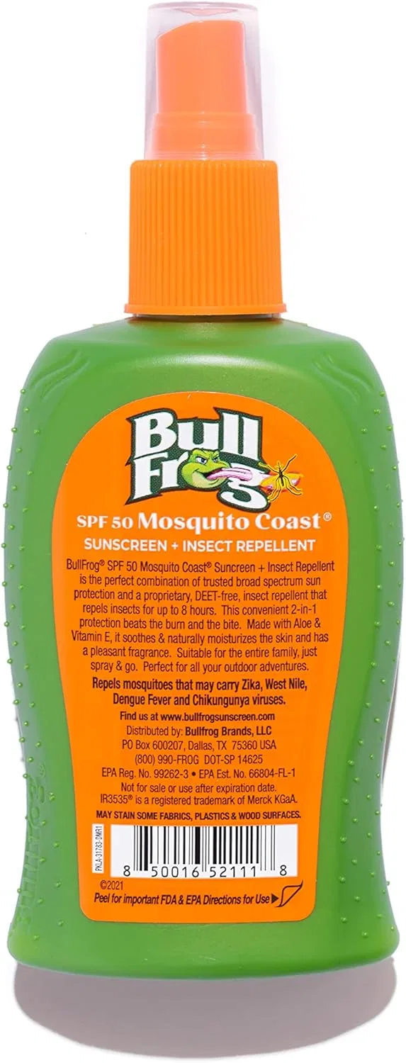 Спрей для загара и защиты от насекомых BullFrog SPF 50 4.7 Fl Oz — фото 2