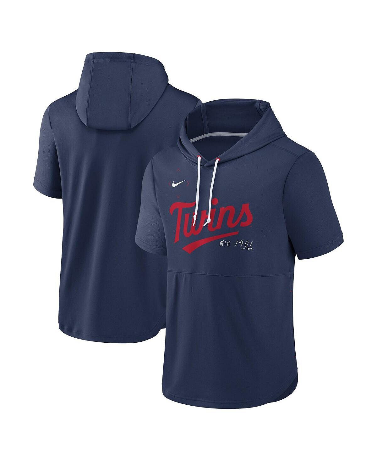 Мужской темно-синий пуловер с капюшоном Minnesota Twins Springer Team с короткими рукавами Nike — фото 2