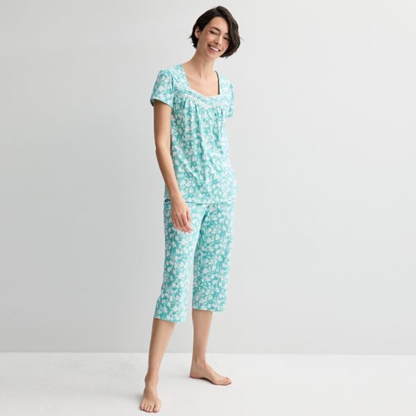 

Женский комплект пижамы из топа и брюк Croft & Barrow, цвет two tone narcissus
