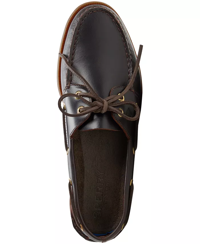Мужские классические оригинальные лодочные туфли с 2 отверстиями Authentic Original 2-Eye Boat Shoe Sperry, коричневый — фото 4