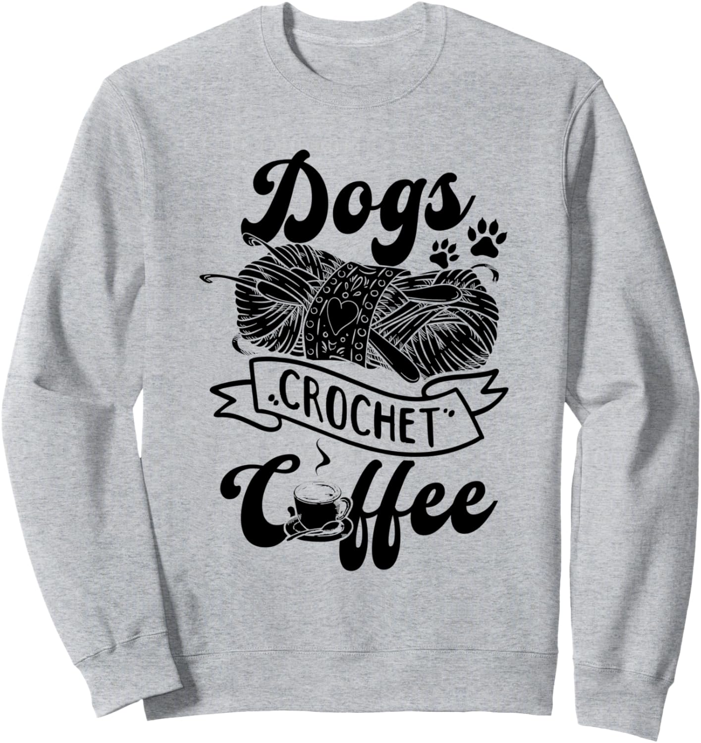 

Вязаная собачка с кофе - Толстовка для любителей собак, связанная крючком Dog Owner Dog Lover Crocheting Crochet, серый