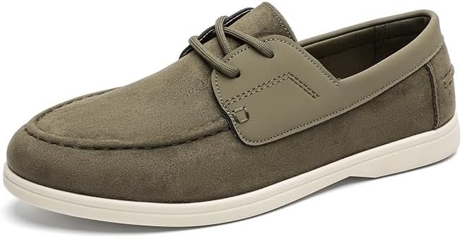 

Мужские повседневные лодочные туфли, мокасины на шнуровке, замшевая кожа, бежевый/хаки Generic