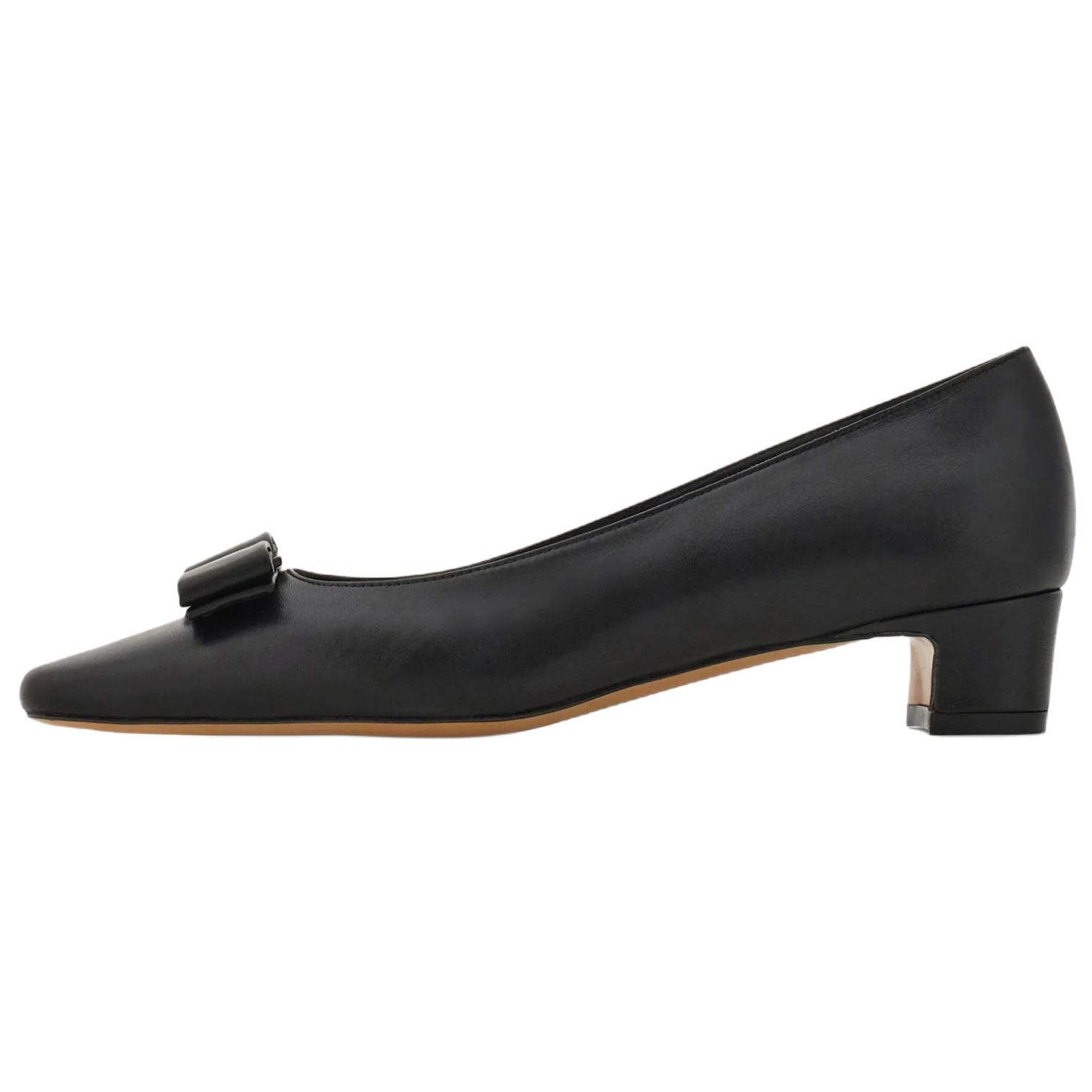 Ferragamo Туфли на высоком каблуке с бантом, женские, черные, 3 см