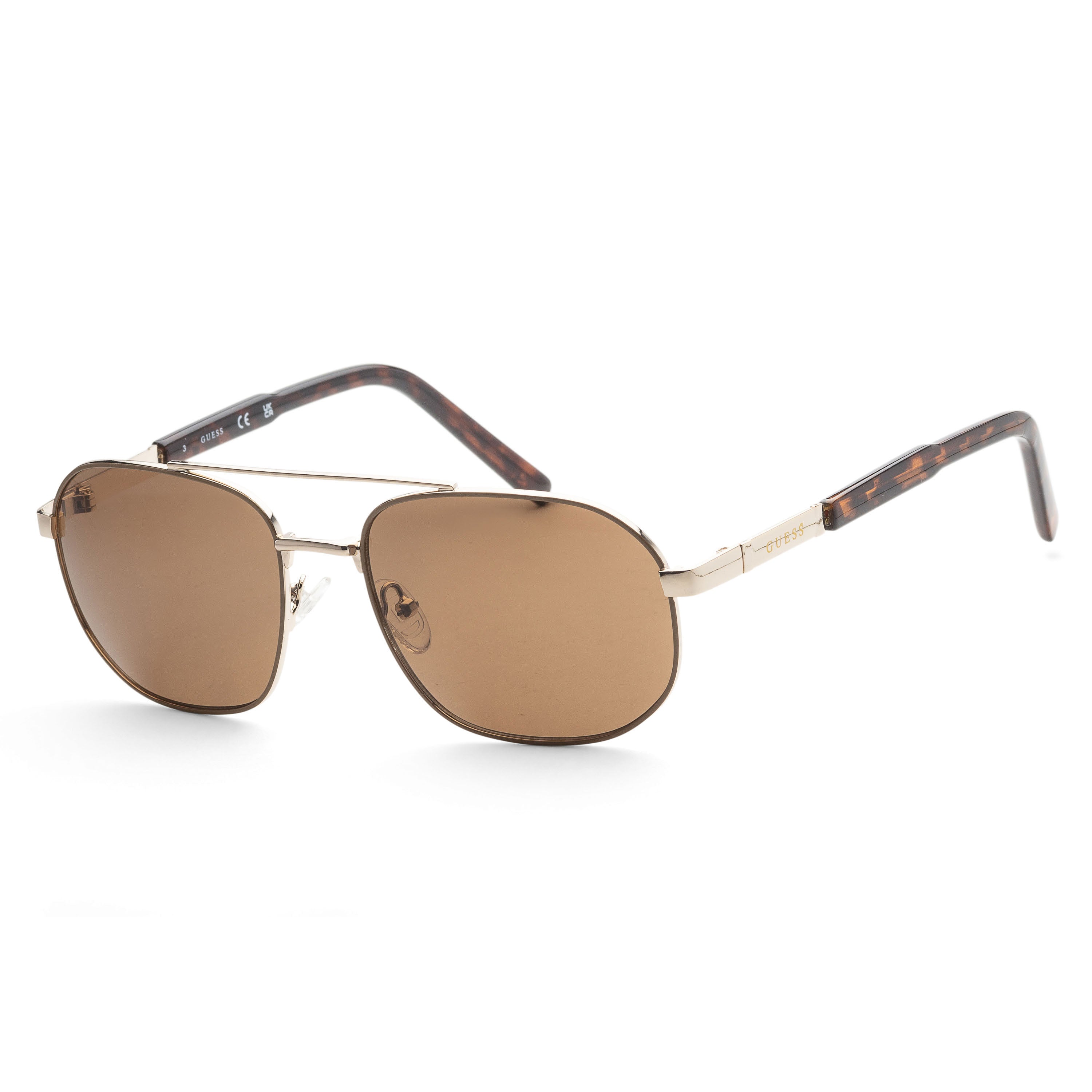 

Guess Мужские солнцезащитные очки 57 мм в золотистой оправе GF0250-32E, золотой