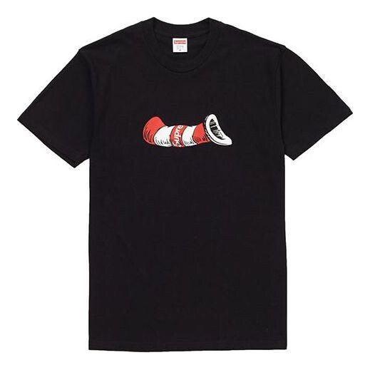 

Футболка fw18 cat in the hat tee black short sleeve Supreme, черный