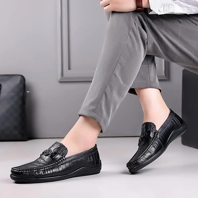Лоферы мужские классические, кожа, Round Toe, Black UOPYNE — фото 2