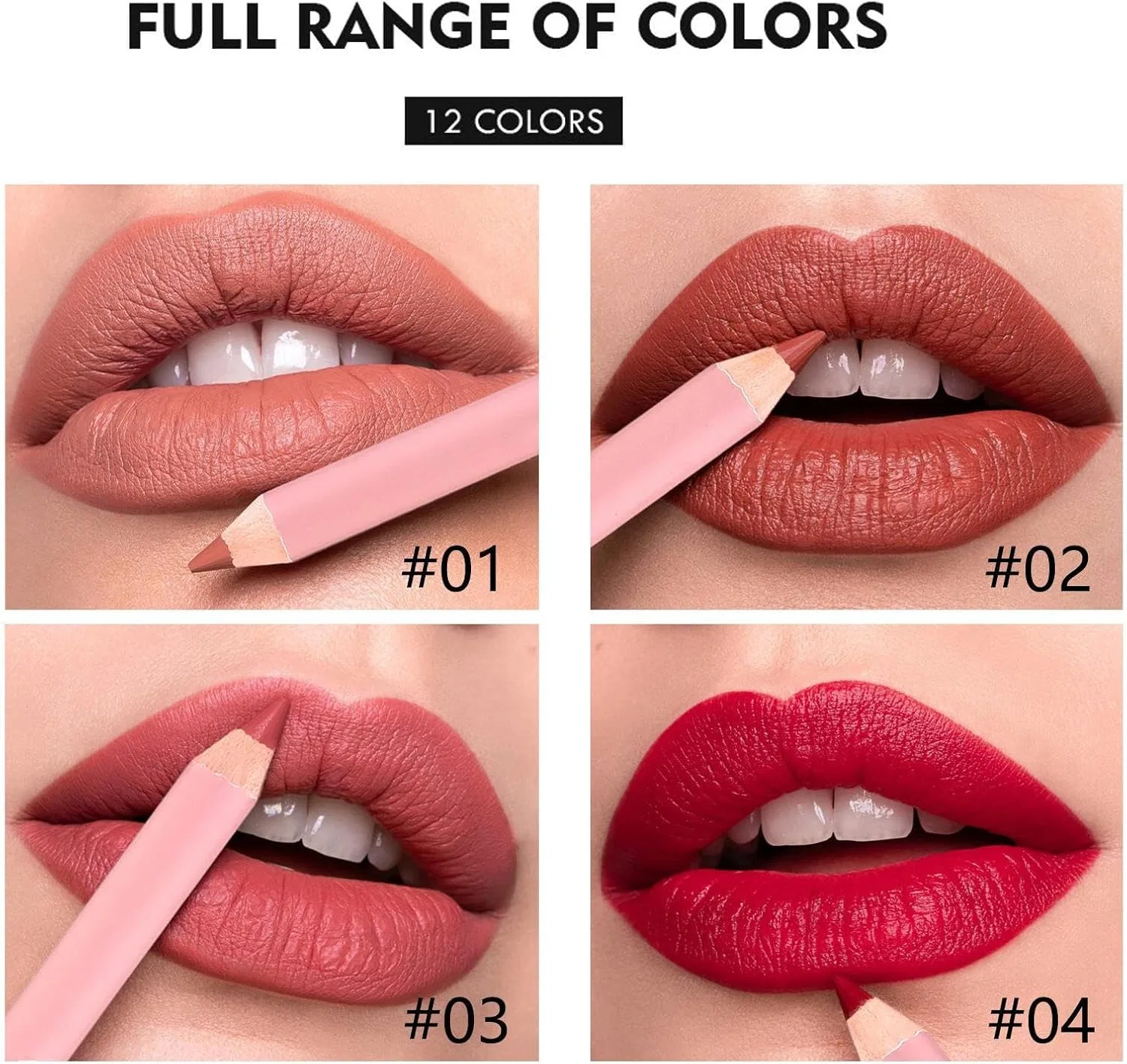 Матовый карандаш для губ Red Lip Liner, 12 цветов, 1 шт — фото 4
