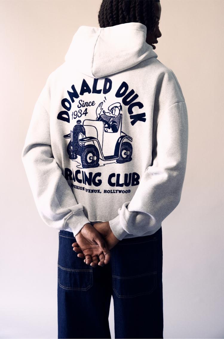 

Толстовка с капюшоном Дональд Дак Pull And Bear, серый