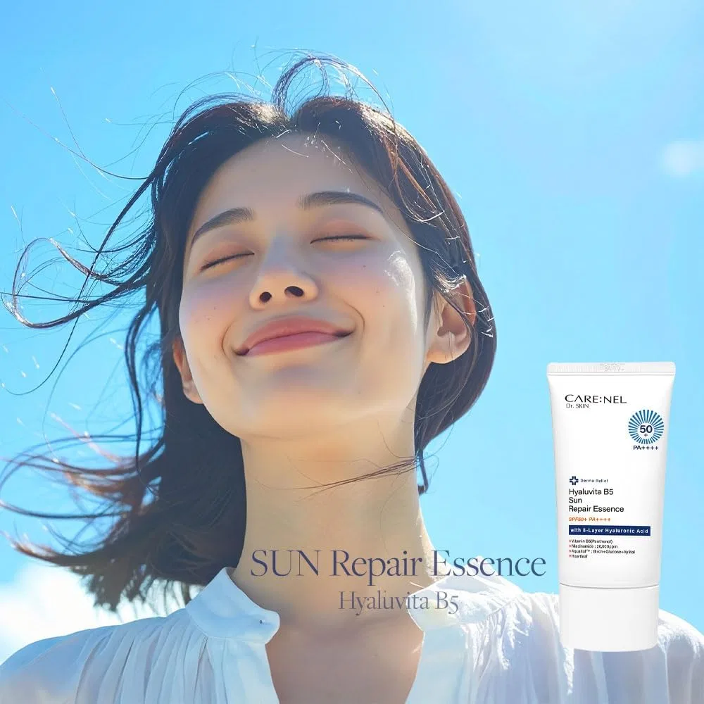 Солнцезащитная эссенция CARE:NEL Hyalvia B5 Sun Repair Essence SPF50+ PA+++, 50 мл — фото 2
