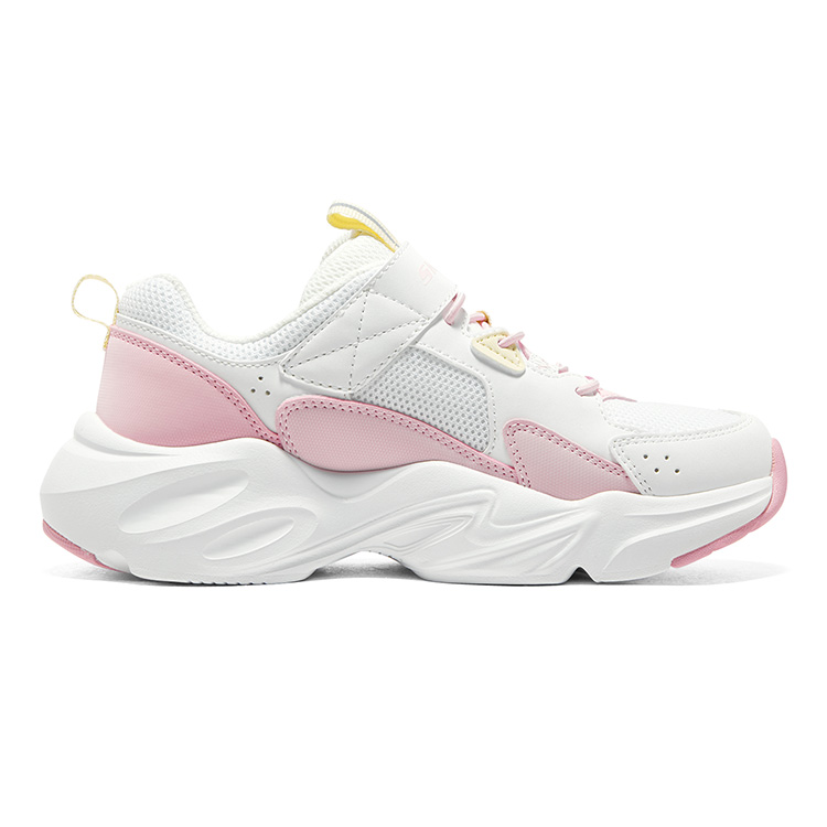 Skechers Износостойкие дышащие низкие повседневные кроссовки для девочек, белые, розовые — фото 3