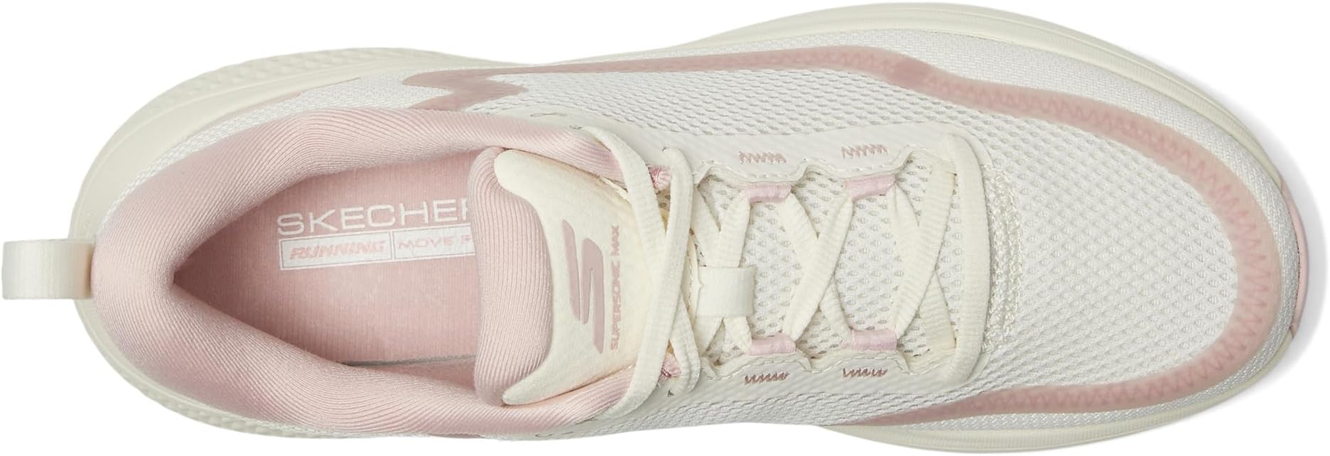 Кроссовки SKECHERS Go Run Supersonic Max, цвет Natural/Pink — фото 2