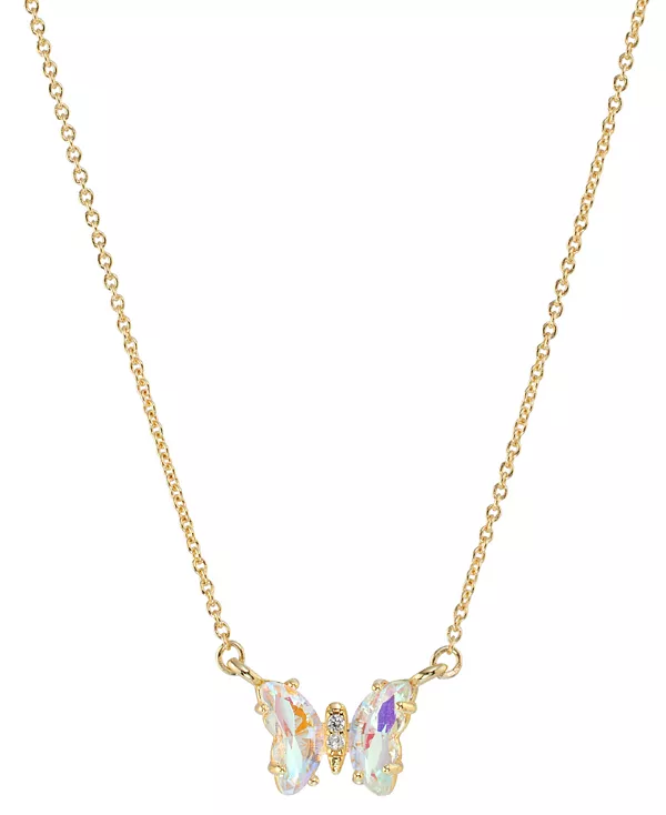 

Ожерелье с подвеской в виде разноцветной бабочки из стерлингового серебра с 14-каратным золотом, 16 дюймов + удлинитель 2 дюйма Macy'S, gold