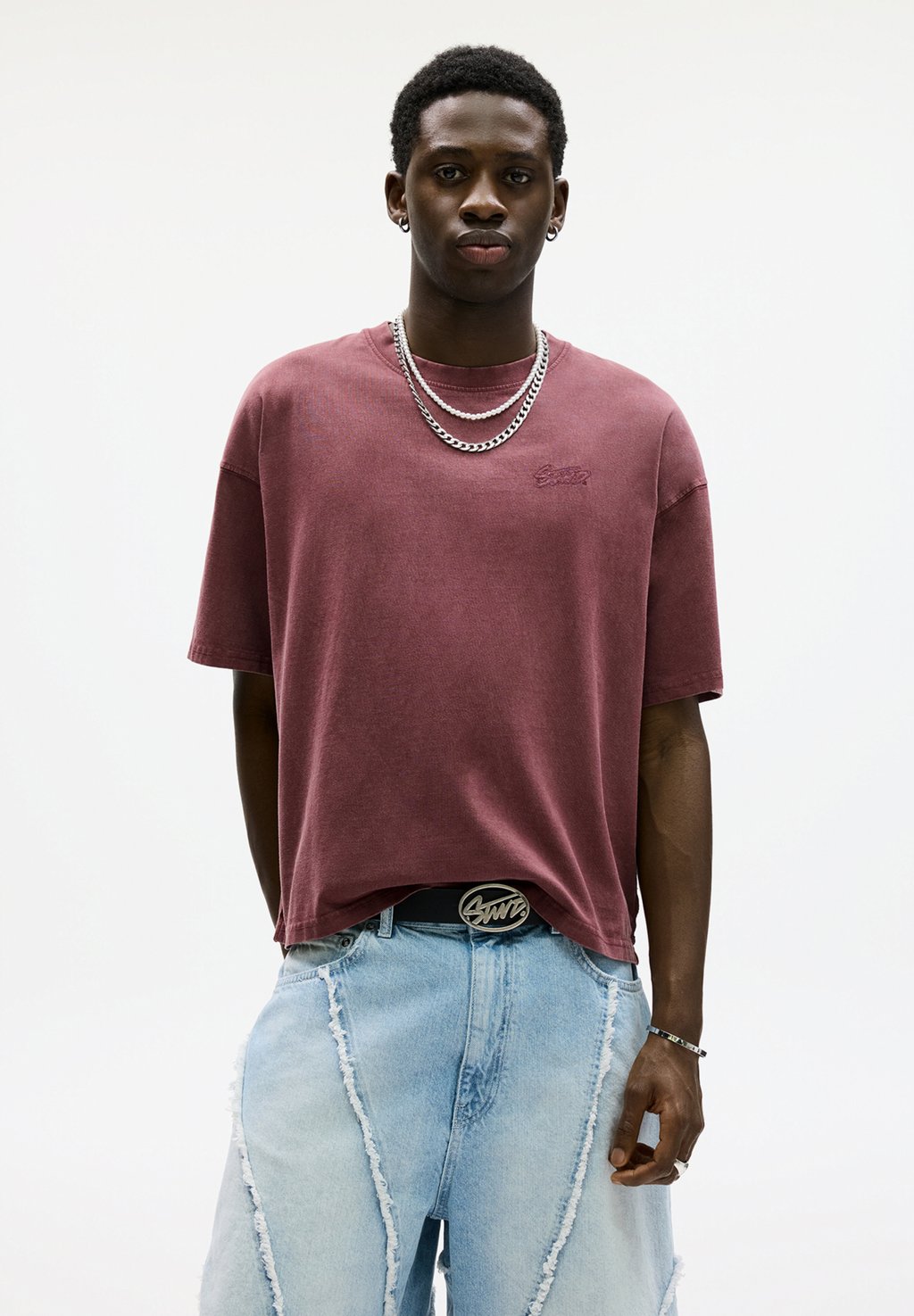 

Базовая футболка PULL&BEAR, бургундия