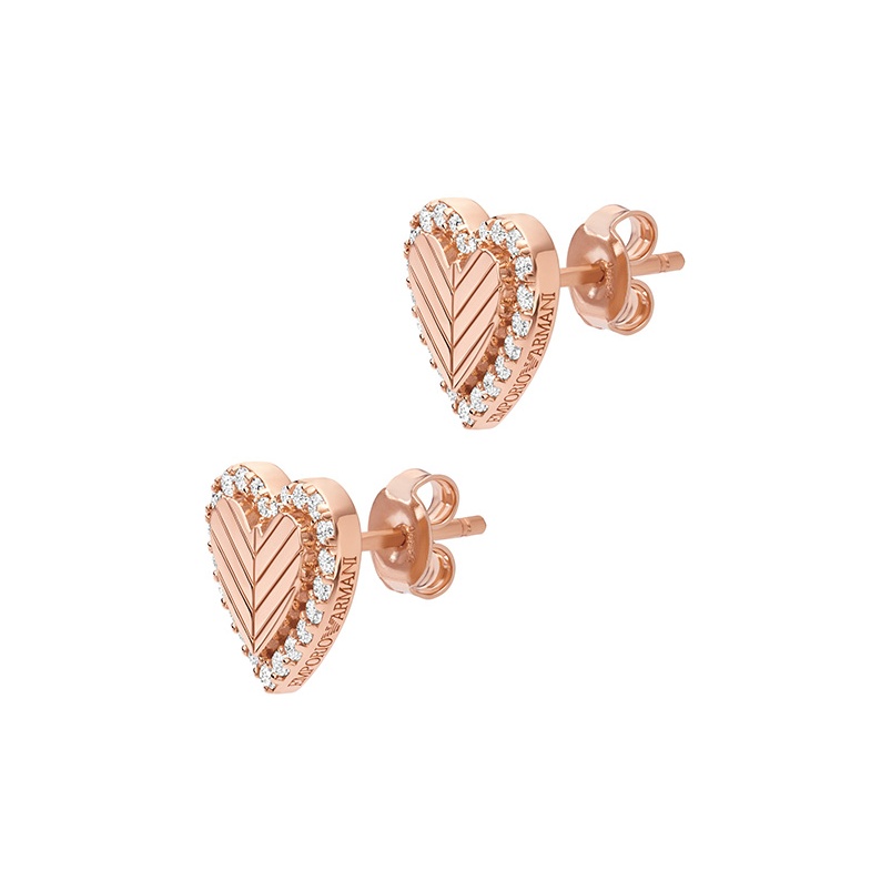 

EMPORIO ARMANI Серьги-гвоздики из стерлингового серебра с розовым золотым покрытием