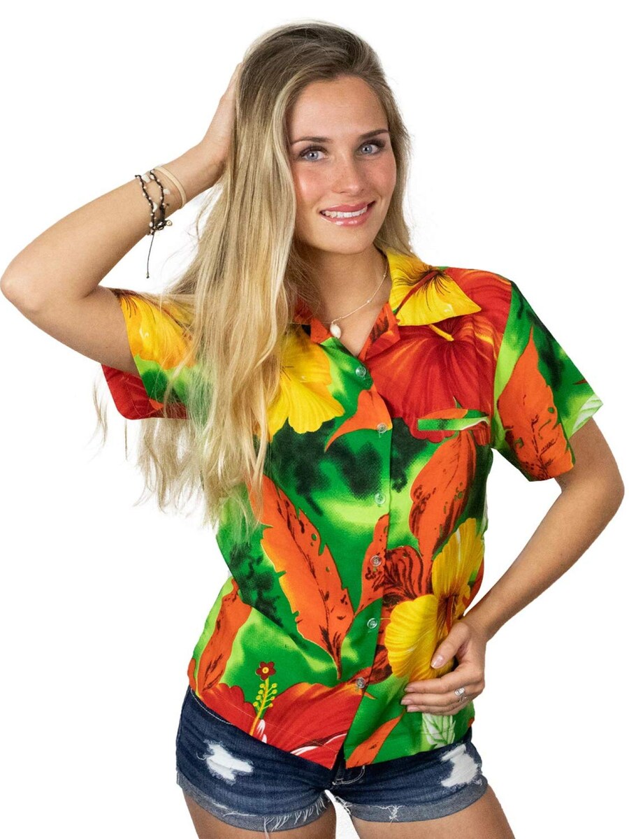 

Блуза King Kameha Big Flower, зеленый