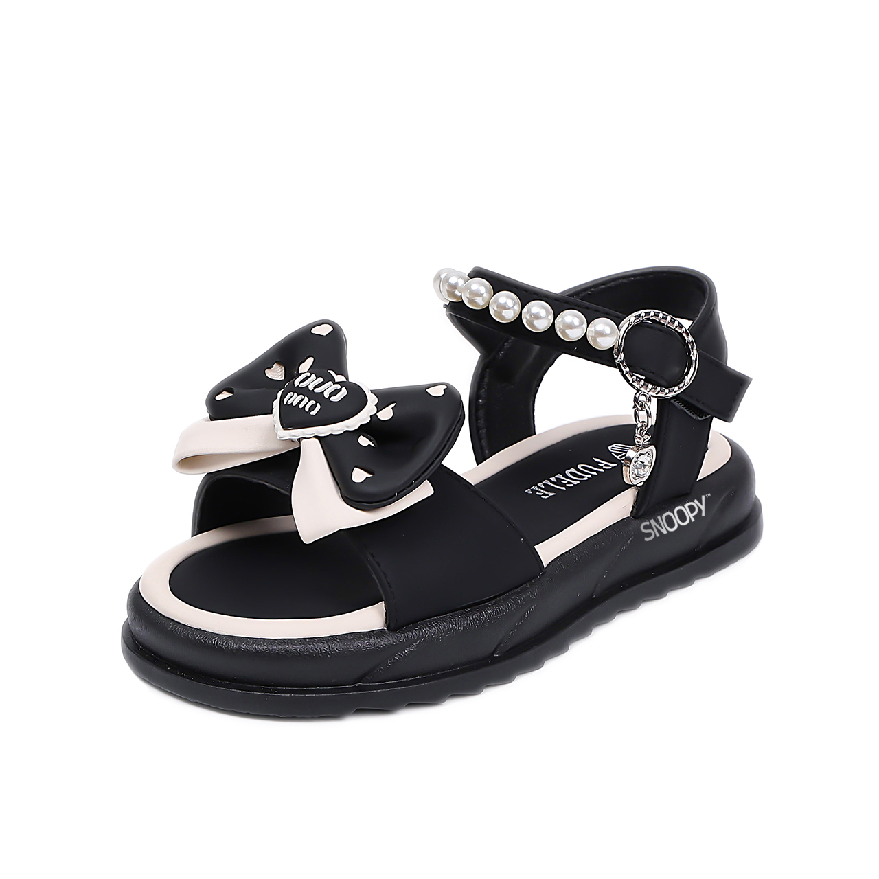 

Детские сандалии с низким верхом, устойчивые к истиранию и отскоку, дышащие SNOOPY, черный