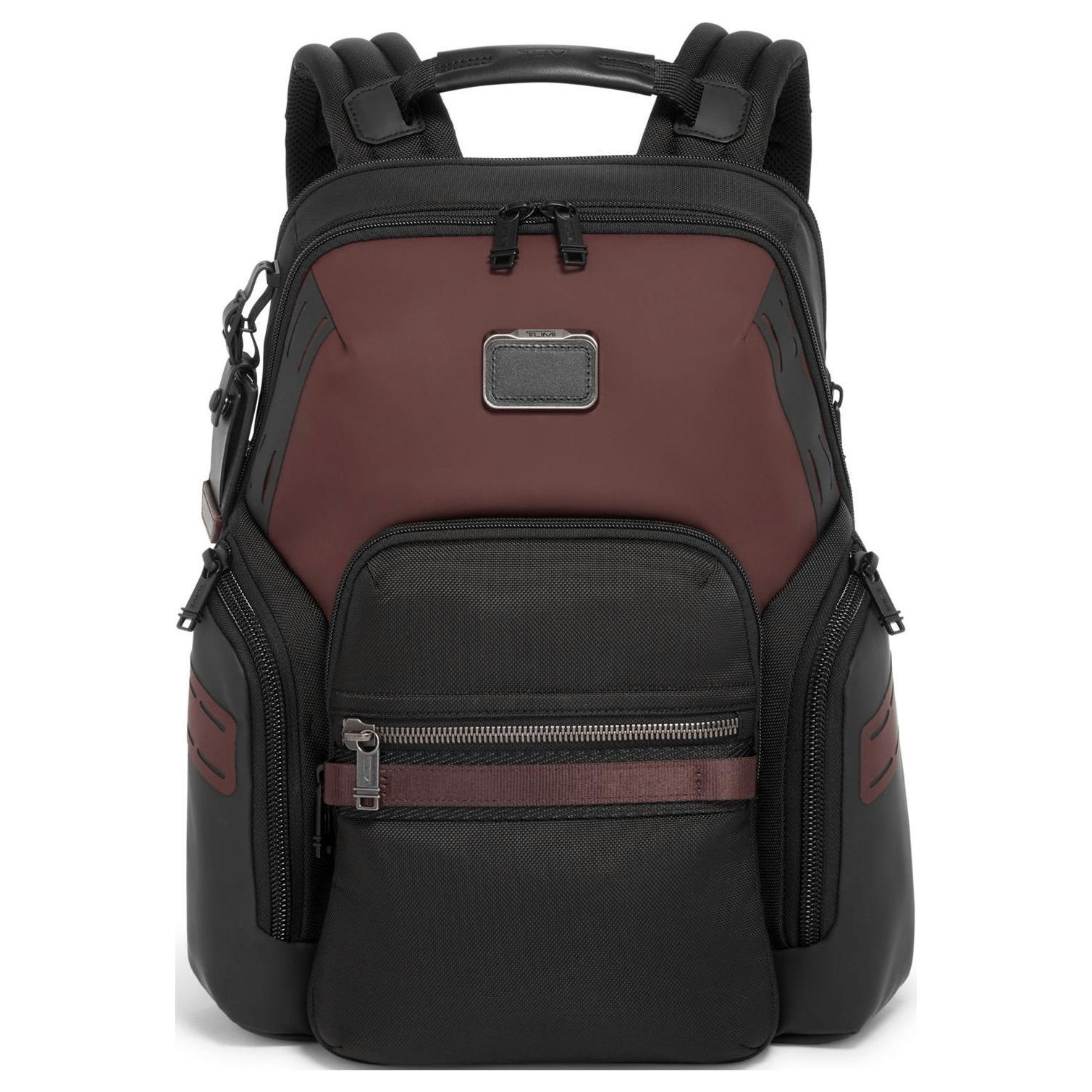 

TUMI Текстильный рюкзак с кожаными деталями мужской темно-красный