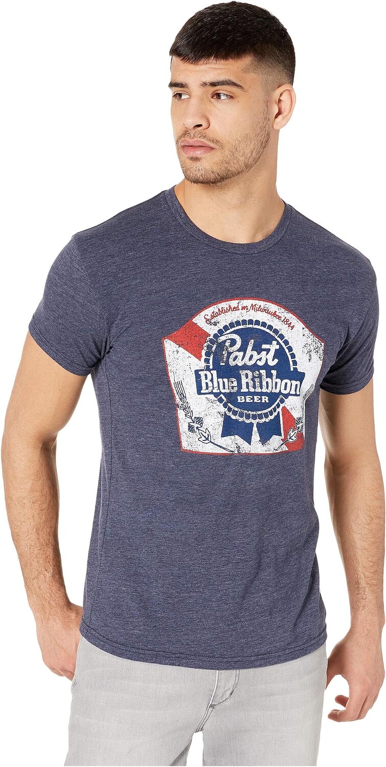 

Футболка The Original Retro Brand Vintage Tri-Blend Pabst Blue Ribbon Tee, цвет Streaky Navy