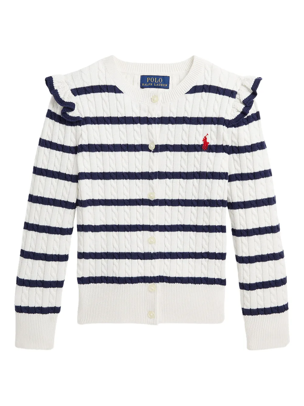 

Полосатый хлопковый кардиган POLO RALPH LAUREN KIDS, белый