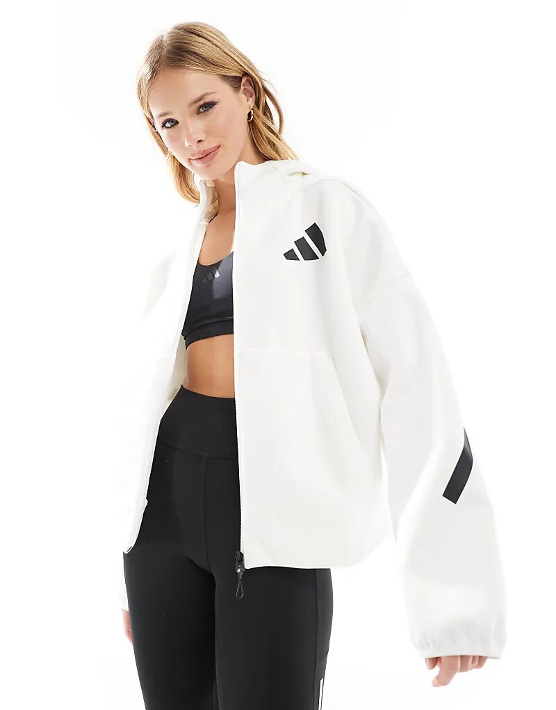 

Толстовка adidas Originals ZNE премиум-класса с молнией по всей длине, белого цвета Adidas Performance
