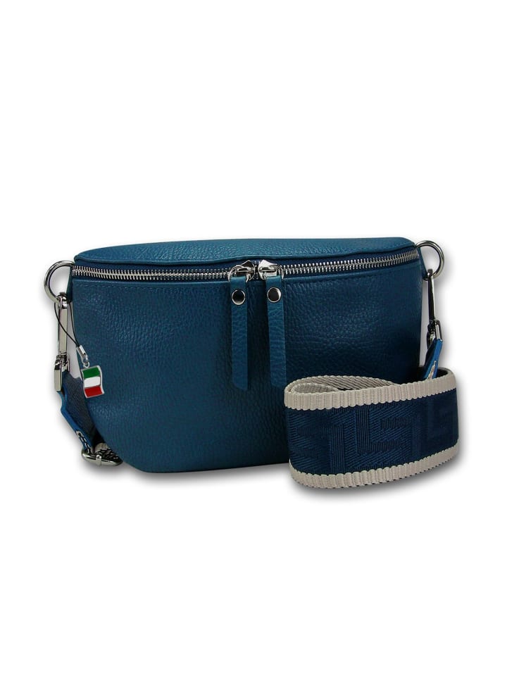 

Кожаная поясная сумка Florence, синяя, разноцветная, примерно 25 см Florence