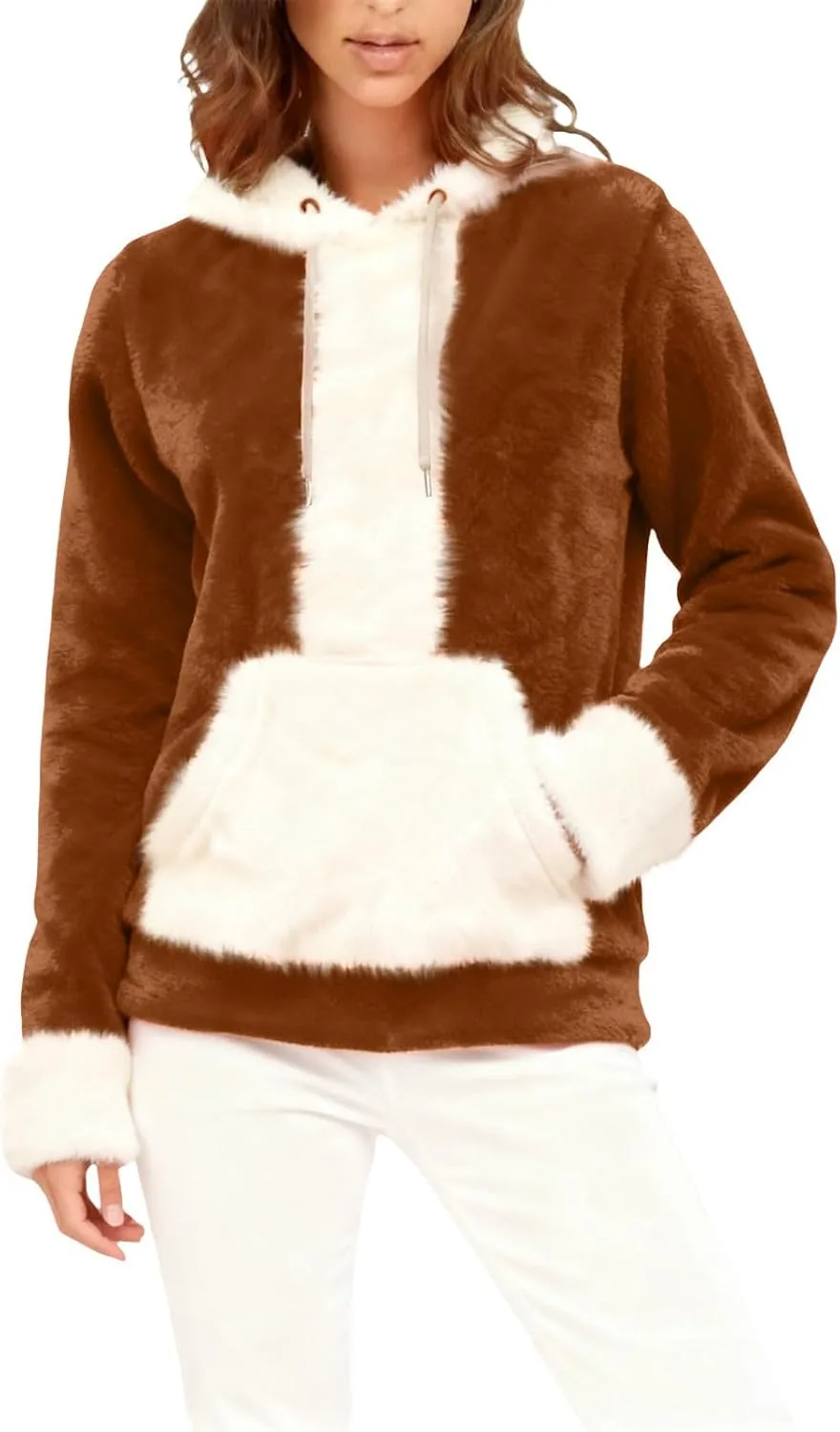 

Мужской рождественский флисовый худи с бархатными вставками, теплый зимний свитшот с длинными рукавами