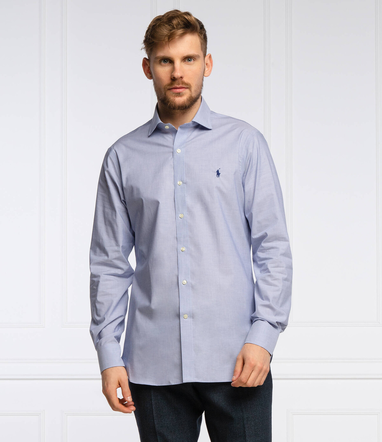 Рубашка POLO RALPH LAUREN slim fit, синий — фото 2