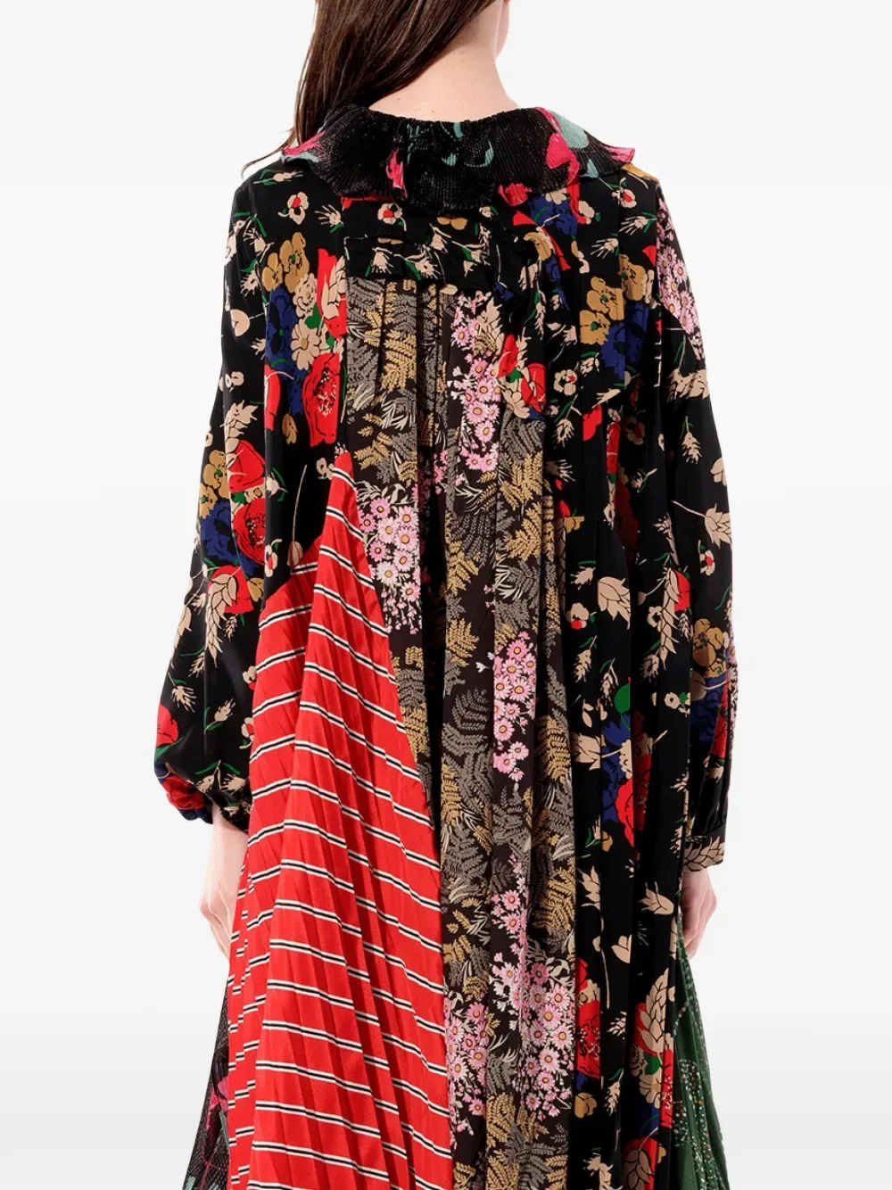 Платье с цветочным принтом и оборками Balenciaga, черный — фото 4