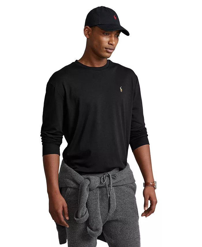 

Мужская классическая футболка из мягкого хлопка с круглым вырезом Polo Ralph Lauren, белый
