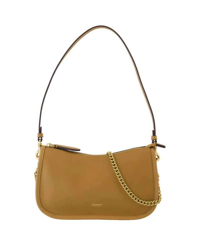 

Коричневая кожаная сумка через плечо Coach, коричневый