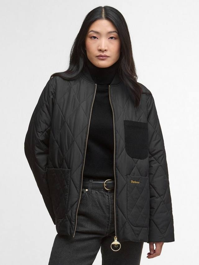 

Утепленная стеганая куртка-бомбер Leonie Barbour, Black/Classictartan