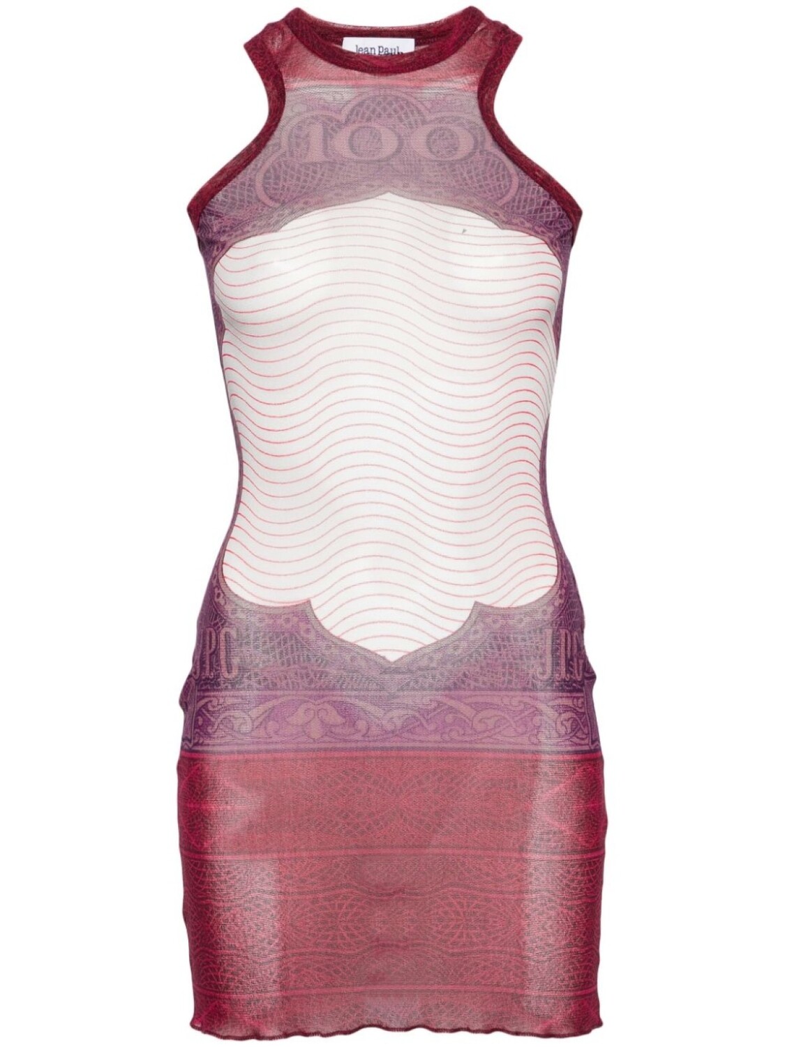 

Jean Paul Gaultier платье мини с принтом Cartouche, красный