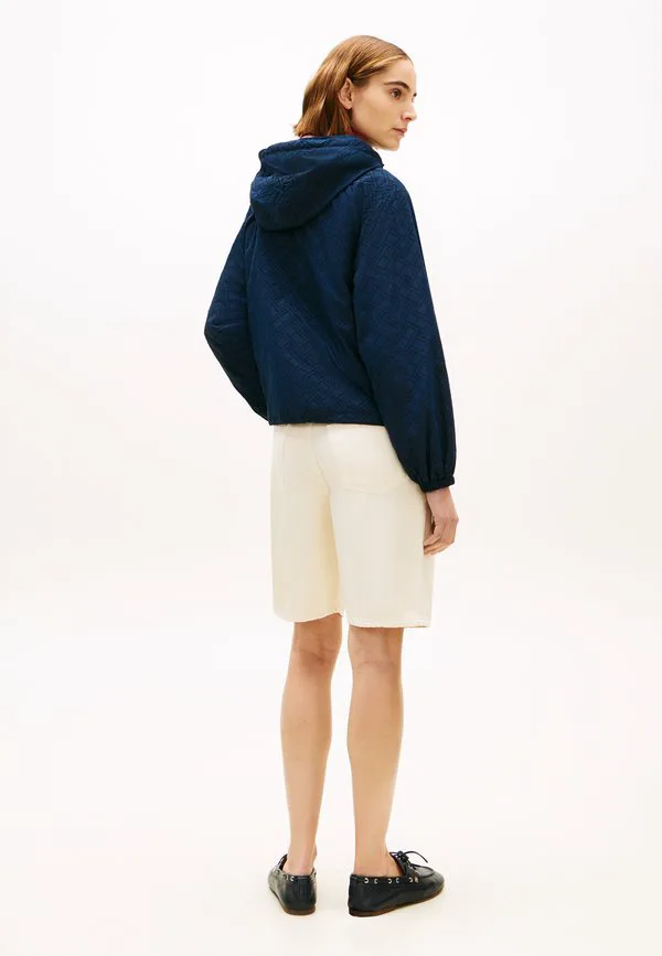 Летняя ветровка с капюшоном и принтом флага Tommy Hilfiger, Dark Night Navy — фото 3