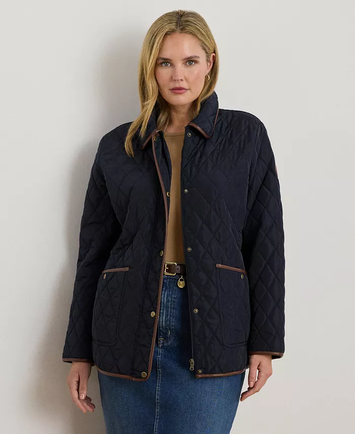 

Женское стеганое пальто больших размеров Lauren Ralph Lauren, синий