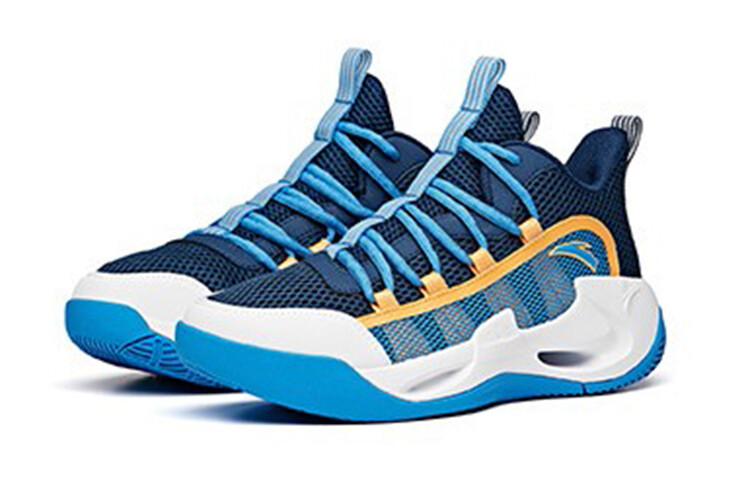 Детские баскетбольные кроссовки GS Mid-top Cyan Blue/Yellow Orange/Ana White Anta Kids — фото 3
